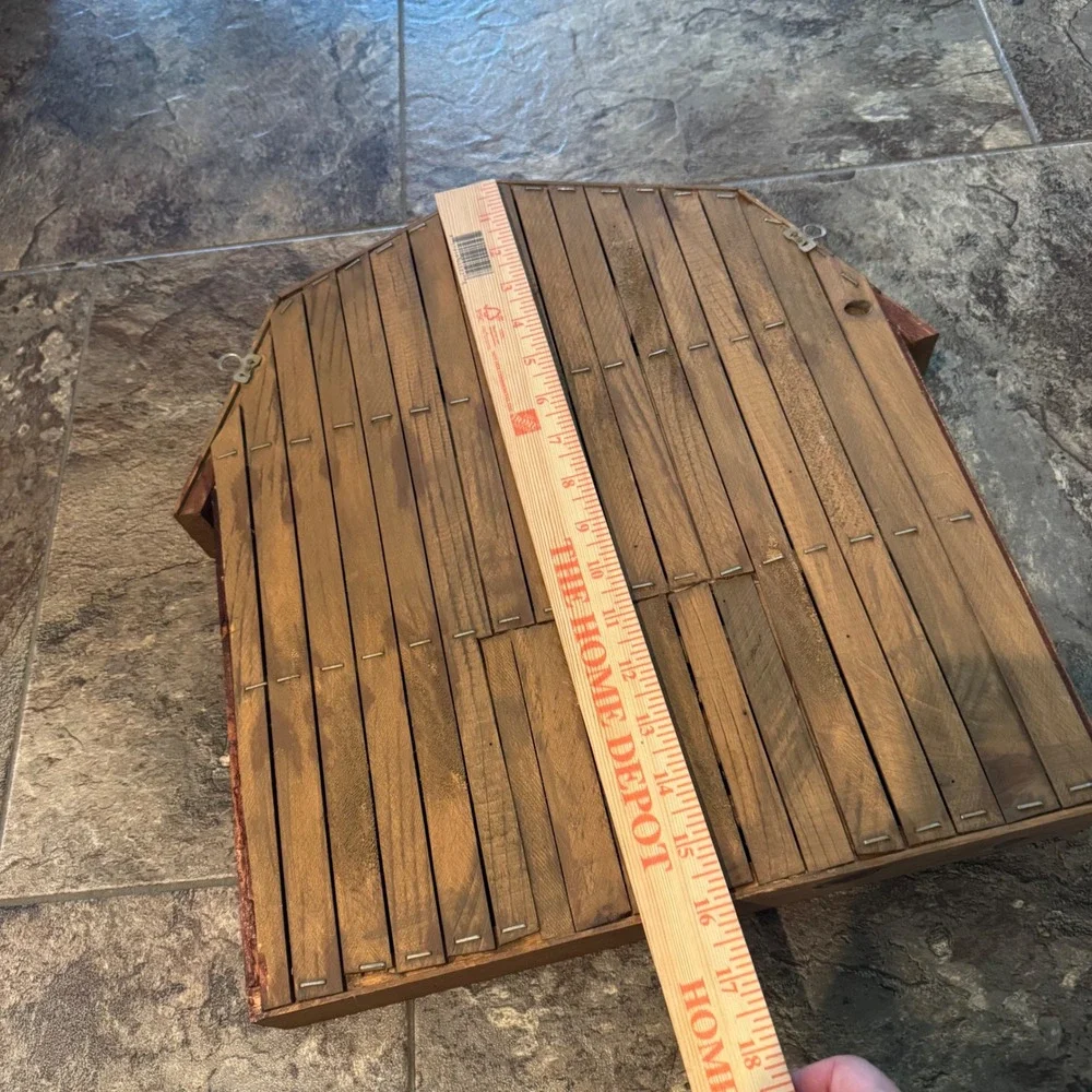 Vintage Cottagecore Farmhouse Barn Wood Shadow Box Display Shelf with Miniatures